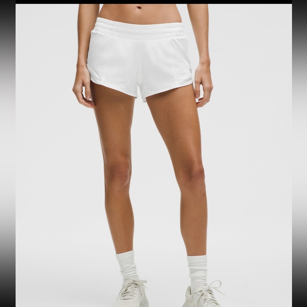 Lululemon Athletica White Athletic Shorts Relaxed Fit